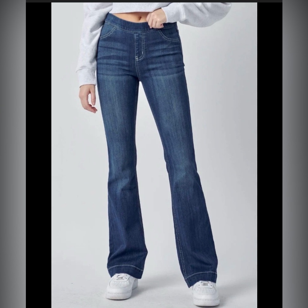 Cello Blue High-Rise Flare Jeans
